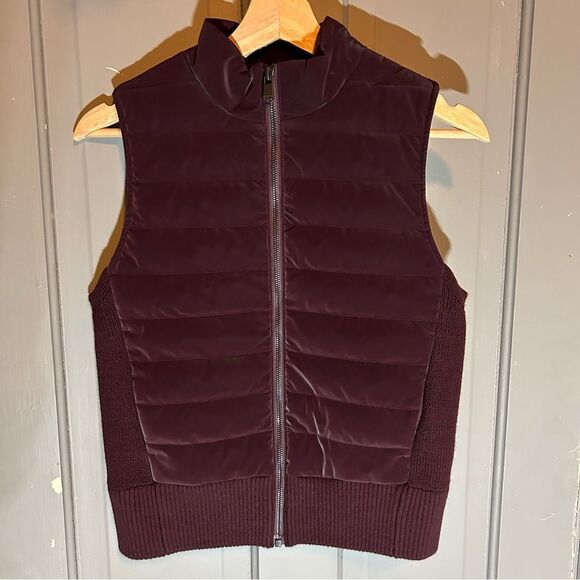 athleta hangover hybrid vest burgundy XS knit - Picture 2 of 9